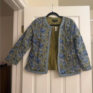 Talbots Blue and Green Floral Jacket MP